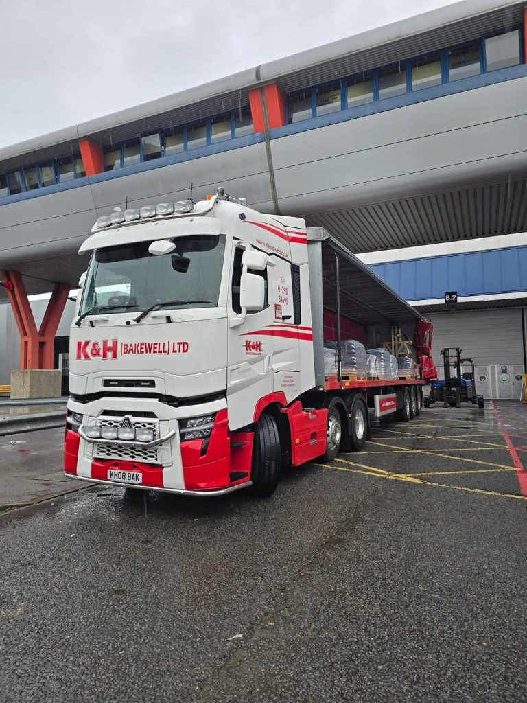 white K&H (Bakewell) Limited Renault pulling curtainsider
