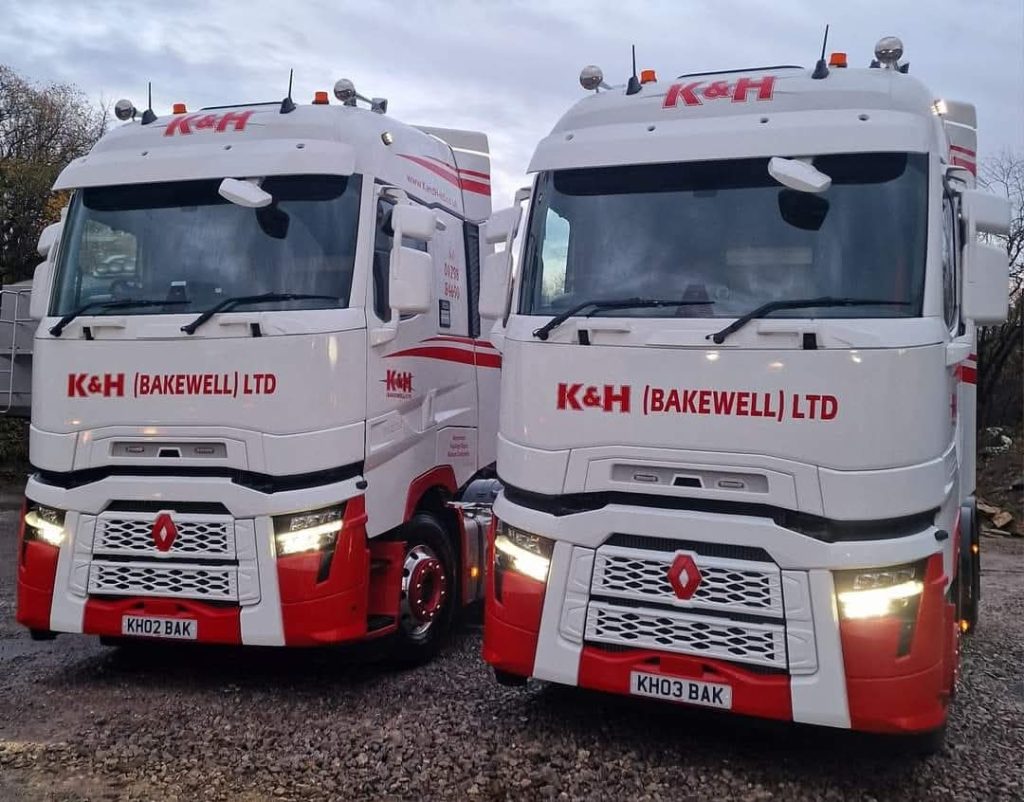Line-up of K&H (Bakewell) Limited's trucks